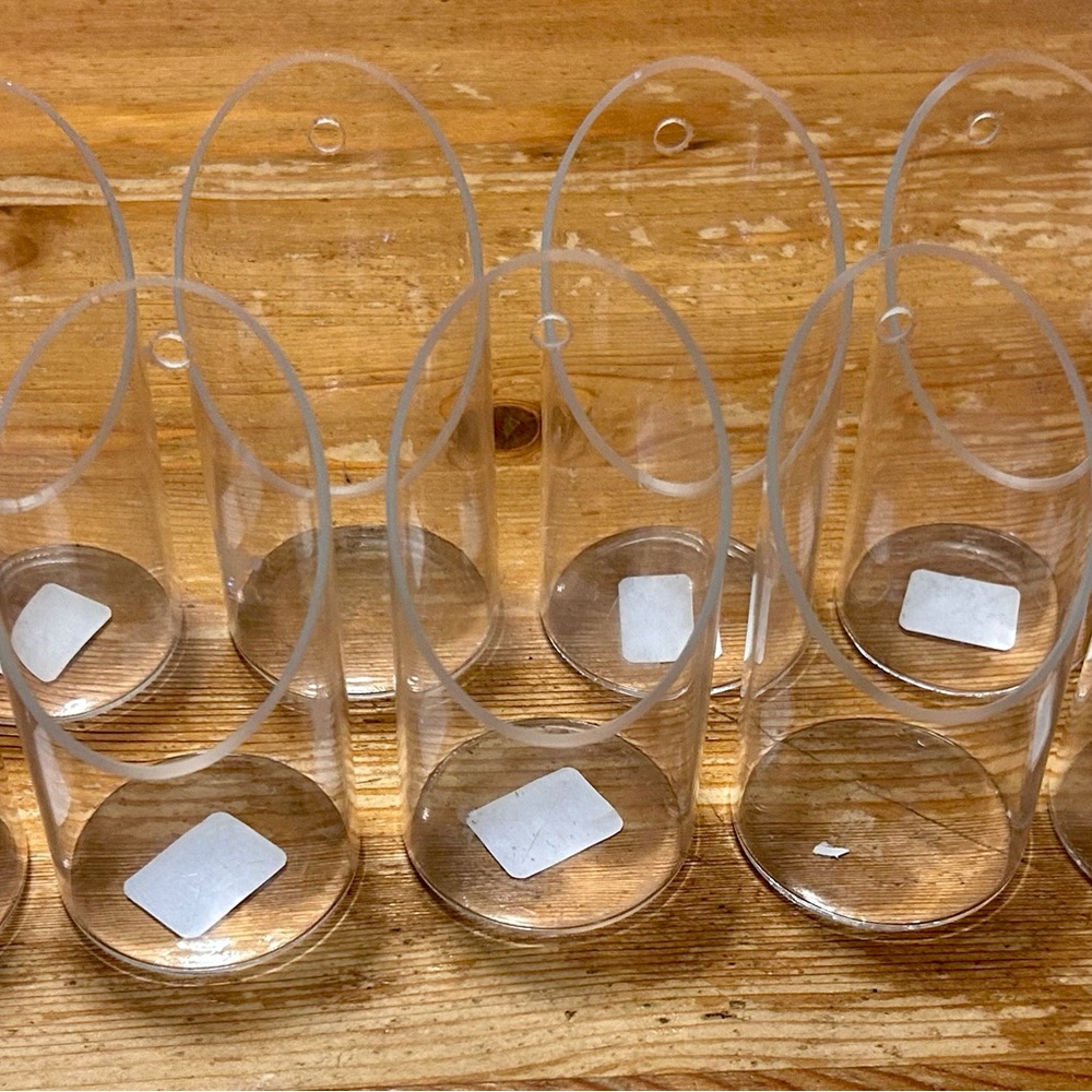 Cb2 Tea Light Holder Wall Mount Clear Glass Candle Cups Modern SET OF 9